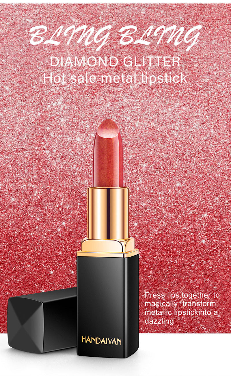 Shiny Metallic Lipstick Pearlescent Color Temperature Change Lipstick Gilt Lipstick Shiny Metallic Lipstick Pearlescent Color Temperature Change Lipstick Gilt Lipstick